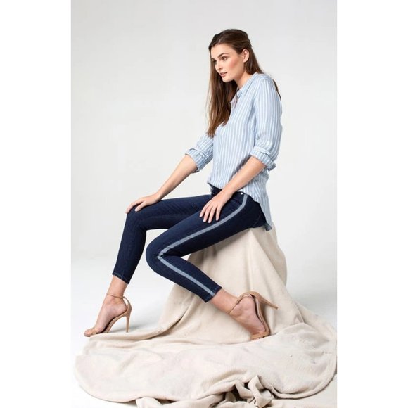 Liverpool Abby Side Stripe Crop Skinny Jeans Fremont LM7110f80 size 4 27 - Picture 16 of 16
